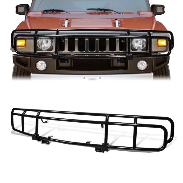 OE STYLE STAINLESS BLACK FRONT BUMPER BRUSH GUARD FRAME KIT