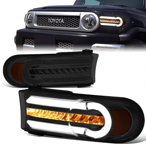 07-14 Toyota FJ Cruiser LED DRL+Sequential Turn Signal Lights - Chrome 07-14 Toyota FJ Cruiser LED DRL+Sequential Turn Signal Lights - Chrome