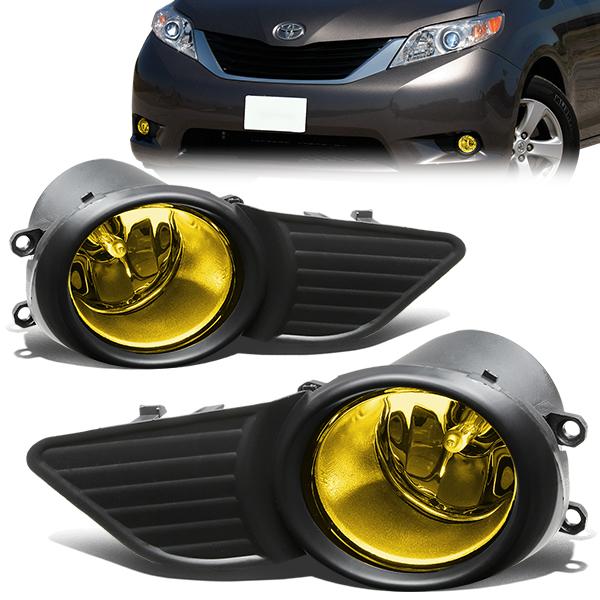 Complete Fog Light Kit For 2011-2017 Toyota Sienna XL30 - Clear Lens, Chrome Bezel, H11 Halogen, Includes Switch & Harness