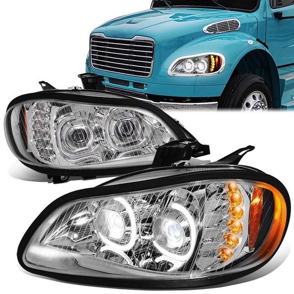 LED DRL Halo Projector Headlights03-19 Freightliner M2 106 112