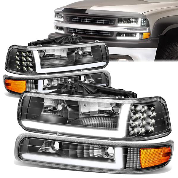 LED DRL Headlights99-02 Chevy Silverado 1500 2500, 00-06 Suburban