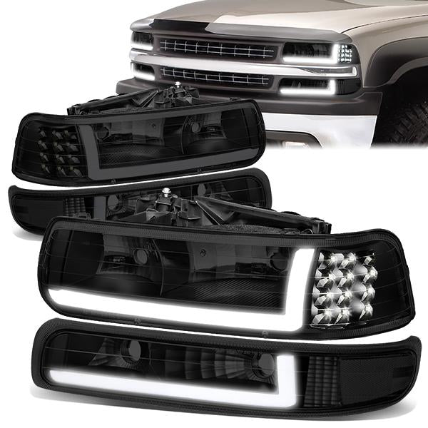 LED DRL Headlights99-02 Chevy Silverado 1500 2500, 00-06 Suburban