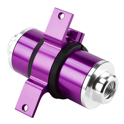 D-Motoring - Inline Fuel Filter - Cleanable / Washable - W / Mounting Bracket and Fittings - Aluminum - 4
