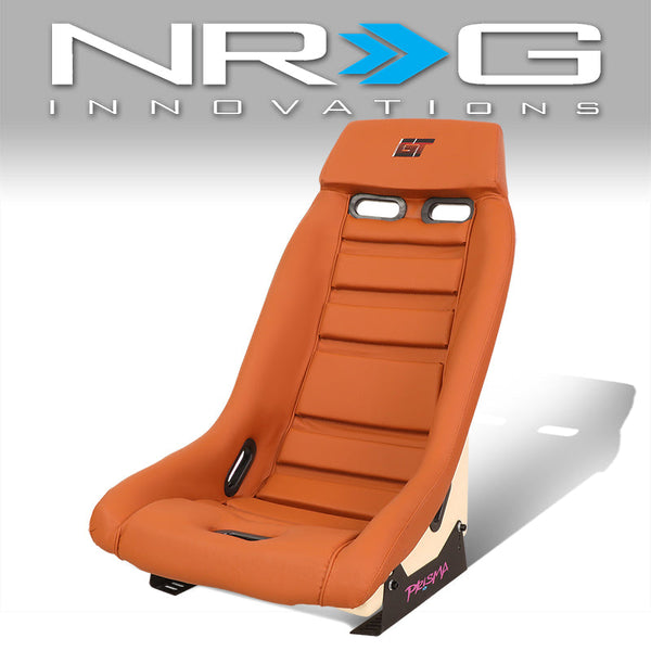 NRG PRISMA FIXED BACK BUCKET RACING SEAT PURPLE ALCANTARA + SIDE MOUNTS  MEDIUM