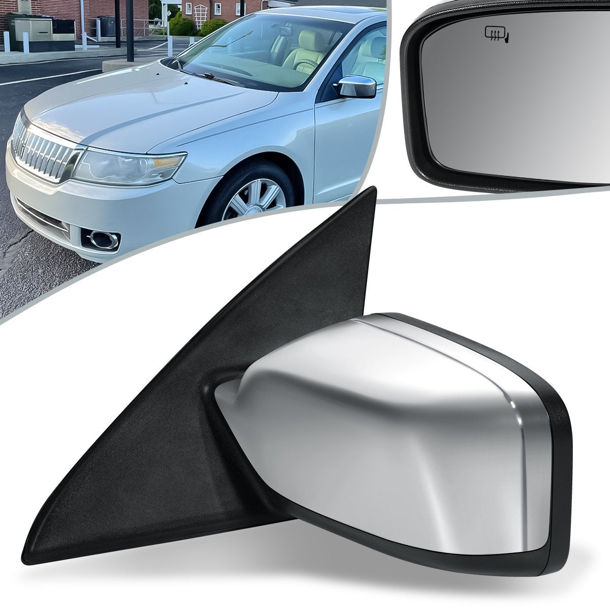 Powered Heated Side View Mirror (Left) 07-10 Lincoln MKZ