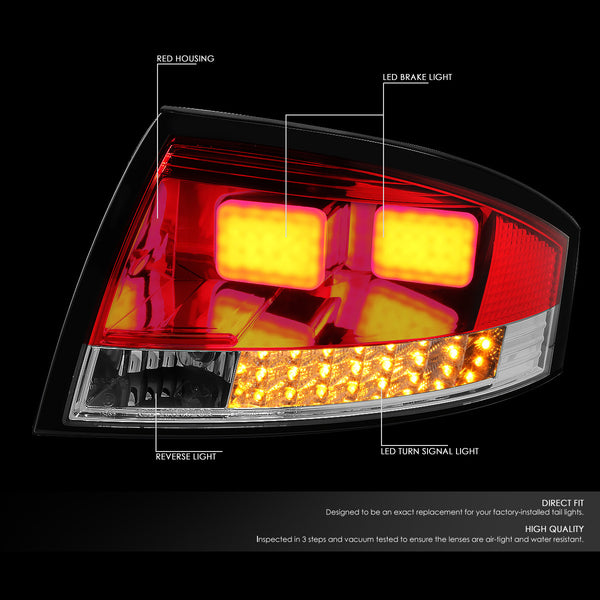 LED Rear Brake Tail Lights (Red, Clear)99-06 Audi TT & Quattro - CA