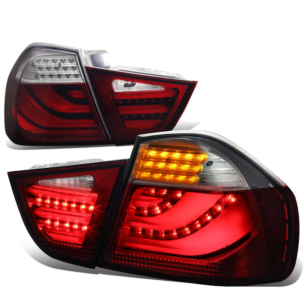 Led Rear Brake Tail Lights (red, Smoked) 09-2012 Bmw 328i 335i   Xdriv 