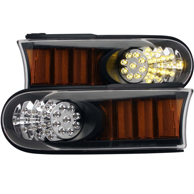 Black LED Parking Lights w/Amber Reflector<br> 07-13 Toyota Fj Cruiser