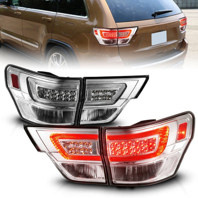 Chrome Housing LED Taillights w/Lightbar <br>11-13 Jeep Grand Cherokee