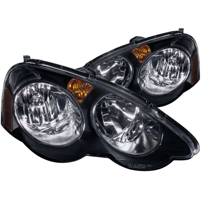 Black Crystal Headlights <br> 02-04 Acura Rsx