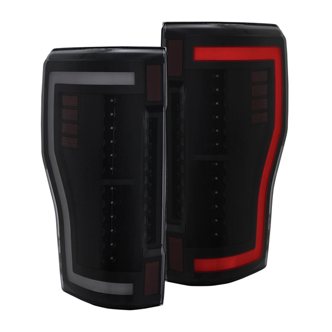 Black Housing Smoke Lens LED Taillights <br> 17-19 FORD F250/F350/F450 Super Duty