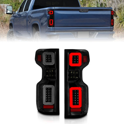 Black Housing Smoke Lens G2 Full LED Taillights <br> 19-23 Chevy Silverado 1500