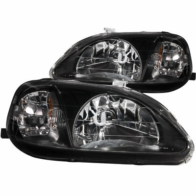 Black Crystal Headlights <br> 99-00 Honda Civic
