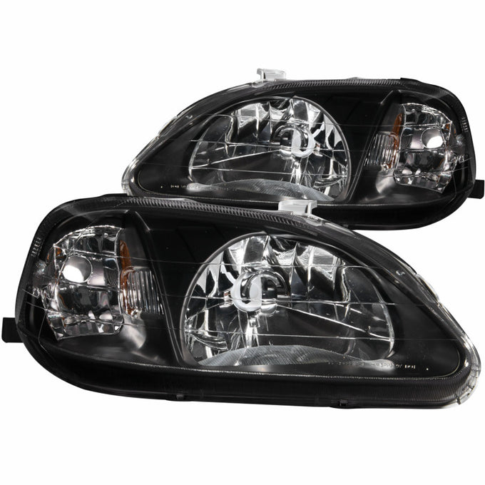 Black Crystal Headlights <br> 99-00 Honda Civic