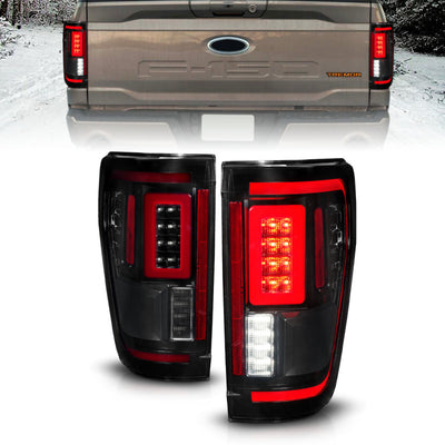 Smoke Lens LED Sequential Signal Taillights <br> 21-23 Ford F-150