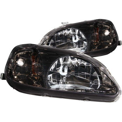 Gun-Metal Gray Crystal Headlights <br> 99-00 Honda Civic