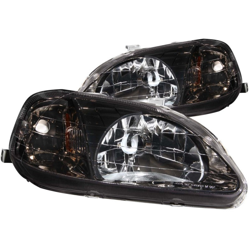 Gun-Metal Gray Crystal Headlights <br> 99-00 Honda Civic