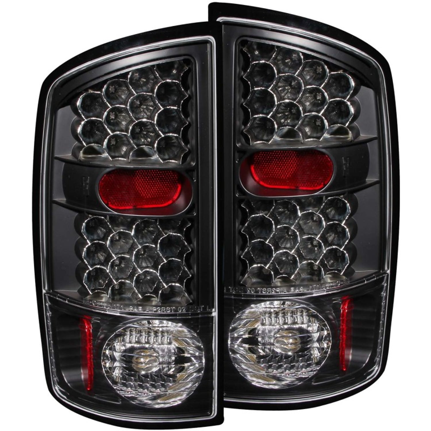 Black LED Taillights <br> 02-05 Dodge Ram 1500