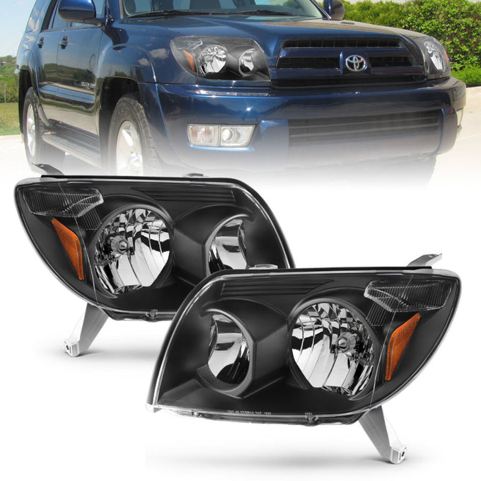 Black Crystal Headlights <br> 03-05 Toyota 4Runner