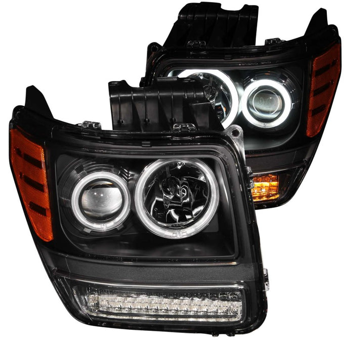 Black G2 LED Halo Projector Headlights <br> 07-12 Dodge Nitro
