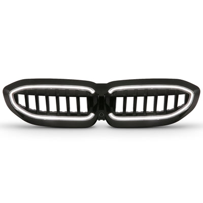 Full LED Front Grille w/Initiation & Running Light <br>19-22 BMW 3 Series Black Housing