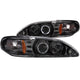 Black LED Halo Projector Headlights<br> 94-98 Ford Mustang
