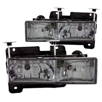 Smoke Lens Crystal Headlights <br> 88-98 Chevy GMC C/K/R/V-Series