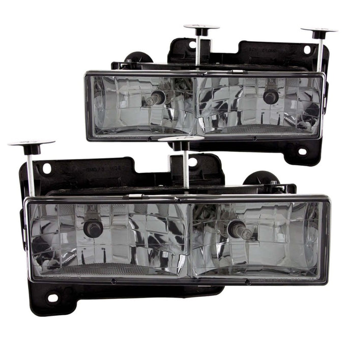 Smoke Lens Crystal Headlights <br> 88-98 Chevy GMC C/K/R/V-Series