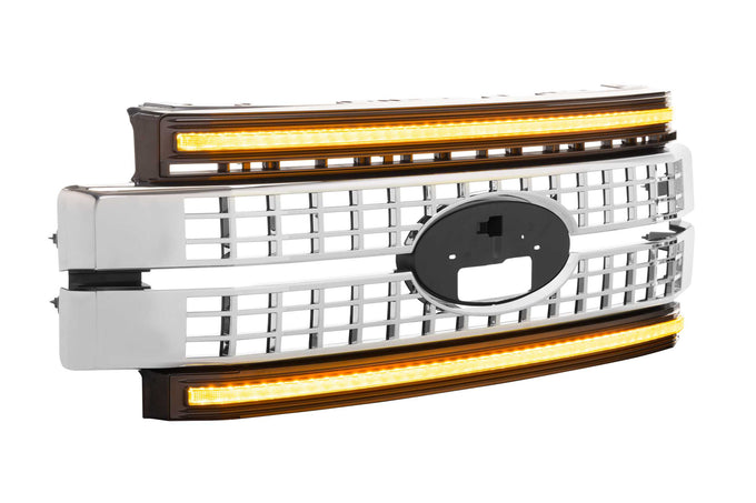XBG LED Grille (Chrome Finish / Amber DRL) <br> 17-19 Ford Super Duty