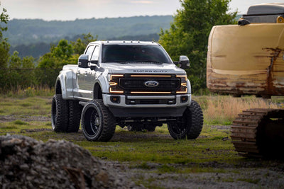 XBG LED Grille (Gloss Black / Amber DRL) <br> 20-22 Ford Super Duty