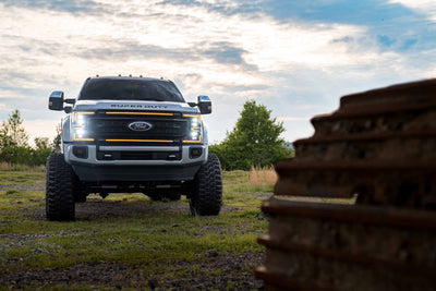 XBG LED Grille (Gloss Black / Amber DRL) <br> 20-22 Ford Super Duty