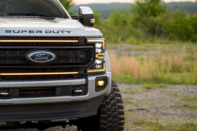 XBG LED Grille (Gloss Black / Amber DRL) <br> 20-22 Ford Super Duty