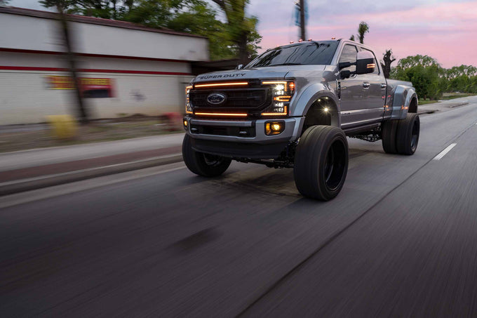 XBG LED Grille (Gloss Black / Amber DRL) <br> 20-22 Ford Super Duty