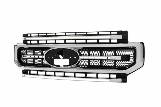 XBG LED Grille (Chrome Finish / White DRL) <br> 20-22 Ford Super Duty