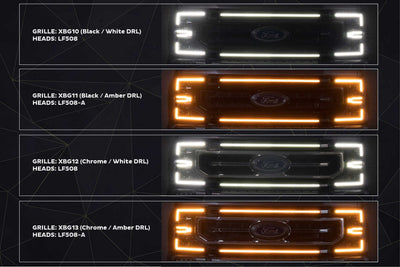 XBG LED Grille (Chrome Finish / White DRL) <br> 20-22 Ford Super Duty