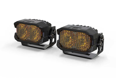 HXB LED Pod <br> 2Banger,Flood,Yellow,Pair