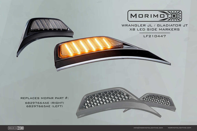 XB LED Side Markers (Pair) <br>18-24 Jeep Wrangler, 20-24 Gladlator