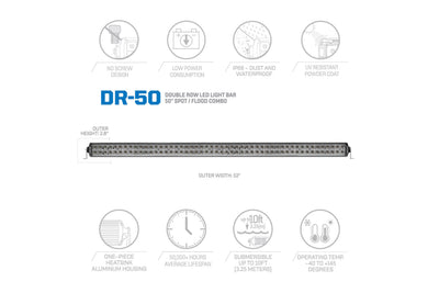 50 in. Dual Row LED Combo Spot Flood Light Bar <br> Universal