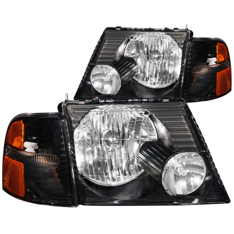 2pc Black Crystal Headlights w/Corner Lights <br>02-05 Ford Explorer