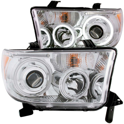 Chrome LED Halo Projector Headlights <br> 07-13 Toyota Tundra