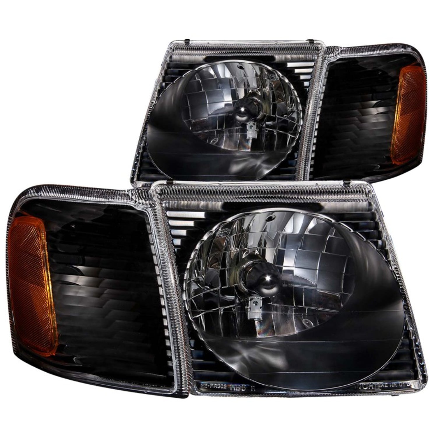 Black Crystal Headlights <br> 01-05 Ford Explorer Sport Trac
