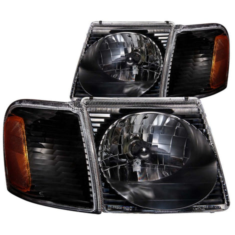 Black Crystal Headlights <br> 01-05 Ford Explorer Sport Trac