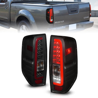 Black Housing Smoke Lens LED Taillights <br> 05-21 Nissan Frontier