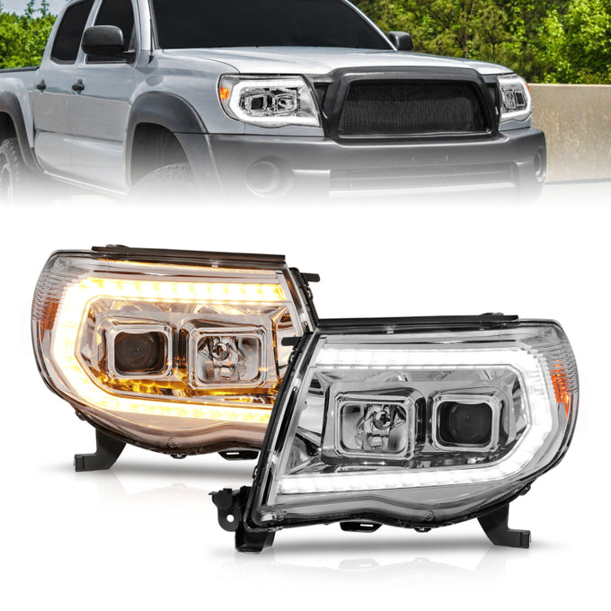Chrome Housing Switchback Projector Headlights <br> 05-11 Tacoma