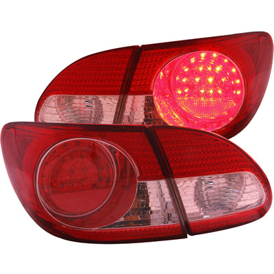4pc Red Clear LED Taillights <br> 03-08 Toyota Corolla