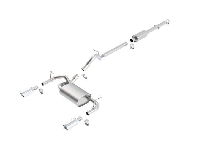 Touring Cat-Back Exhaust System <br> 12-17 Jeep Wrangler 3.6L V6 4-Door