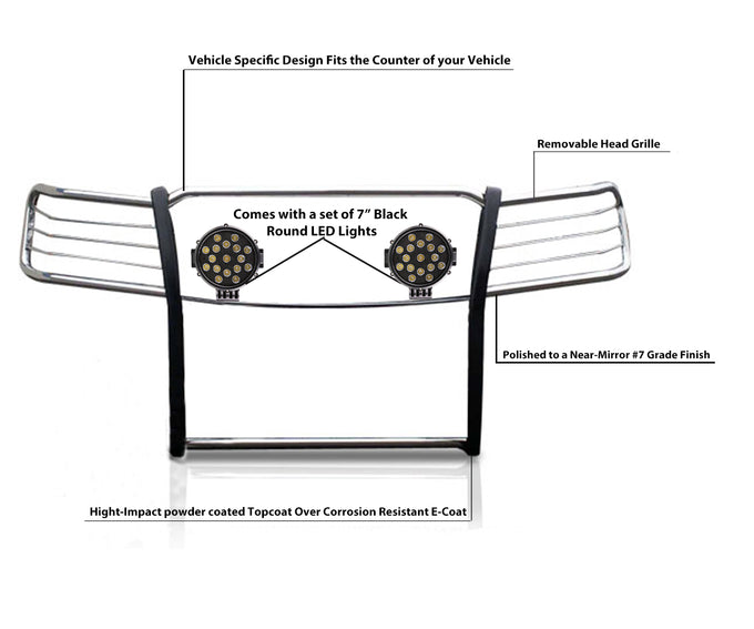 Grille Guard Kit <br>07-13 Chevy Avalanche, 07-14 Suburban 1500, Tahoe