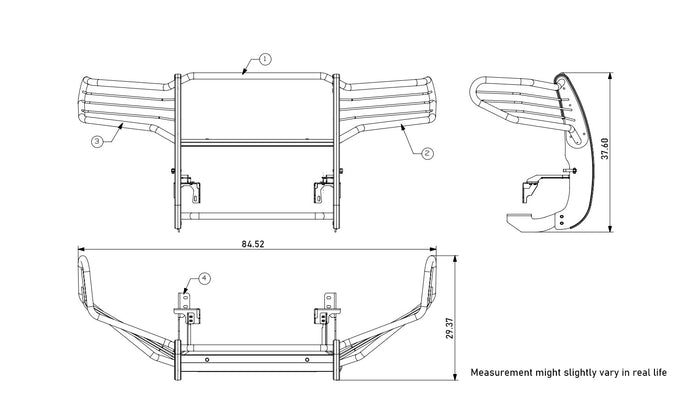 Grille Guard Kit <br>08-22 Toyota Sequoia, 07-21 Tundra