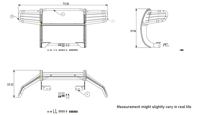 Grille Guard Kit <br>06-14 Honda Ridgeline
