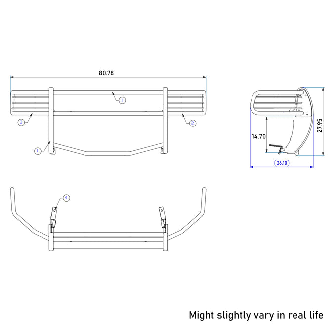 Grille Guard Kit <br>94-01 Dodge Ram 1500, 94-02 2500, 94-02 3500